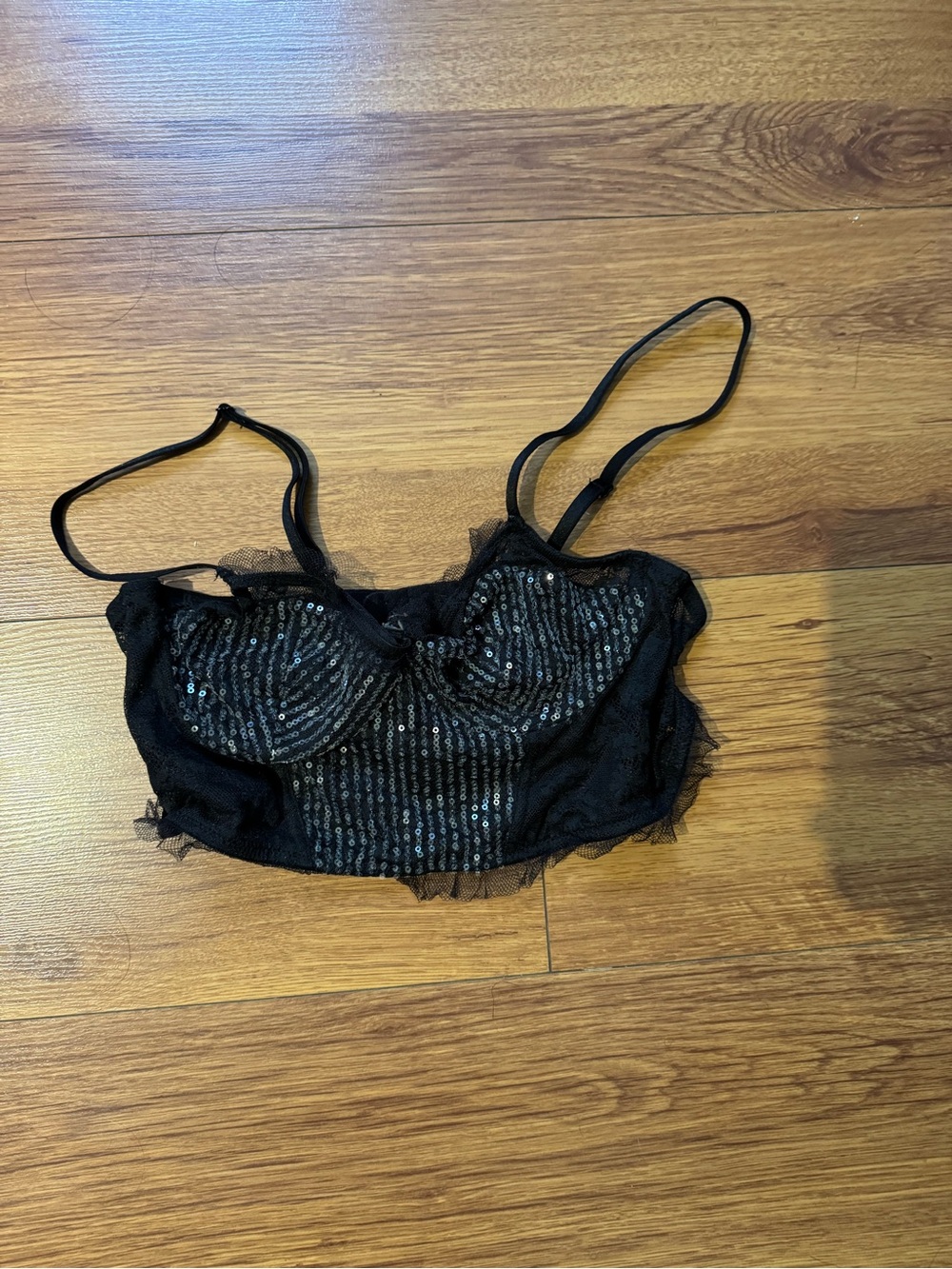 wild fable Black Sequin Bustier Bandeau